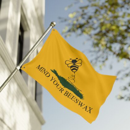Mind Your Beeswax Garden Flag — Double-Sided Bee Decorative Flag